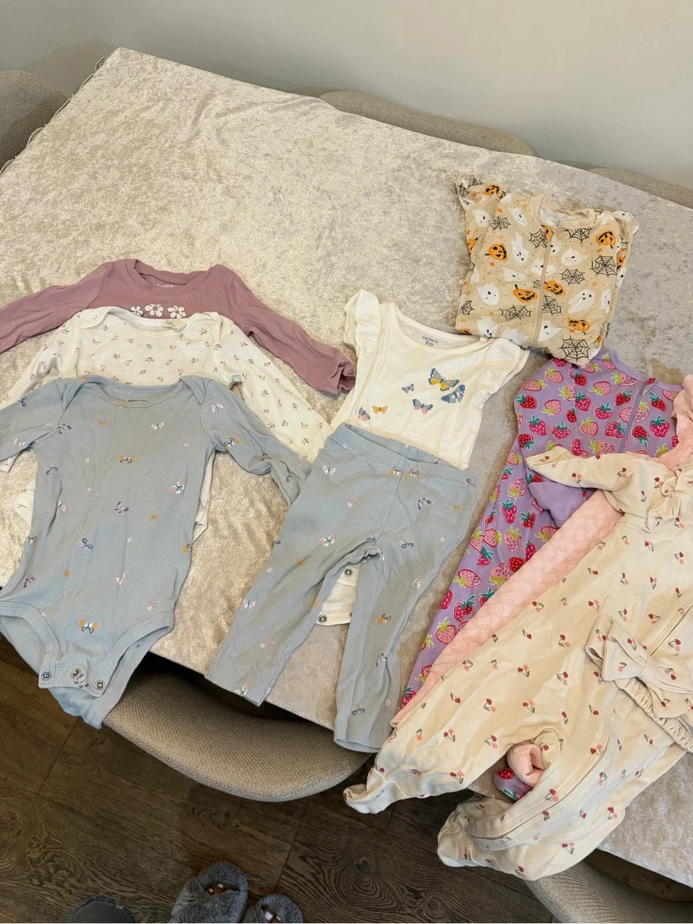 Assorted Baby Girls Pajama Set - Blue, Pink, Cream